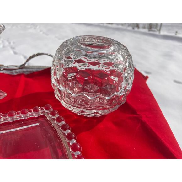 Vintage Round Cubist Clear Glass Fairy Lamp - Picture 2 of 12